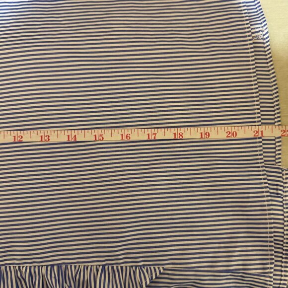 New With Tags Zara Ruffle button down long sleeve in blue with white stripes - Picture 13 of 16